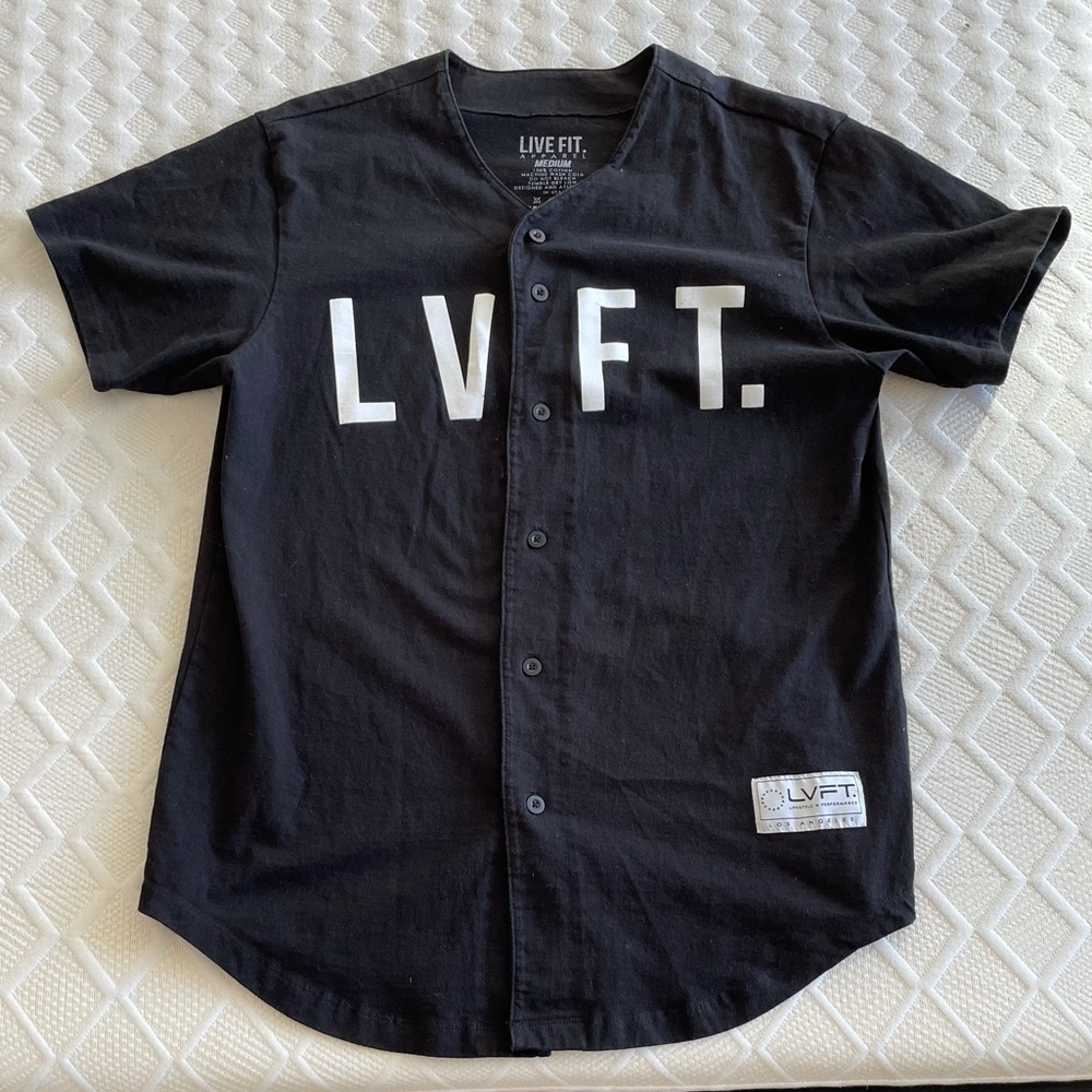 LVFT Live Fit Black Baseball Jersey - Men’s Small